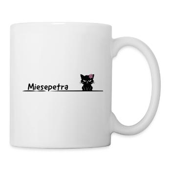 Miesepetra – Lustiges Katzen Wortspiel Petra - Tasse - Weiß - Rechts