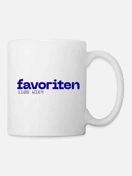 Favoriten Wien 1100 Violett - Tasse - Weiß