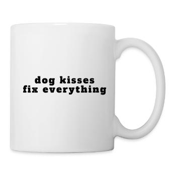 Dog Kisses Fix Everything - Chemise pour chien drôle - Mug blanc - blanc - Droite