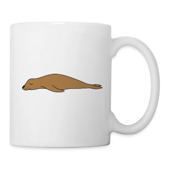 Seelöwe faul Halloween Kostüm Lustiges Tier Ozean - Tasse - Weiß - Rechts