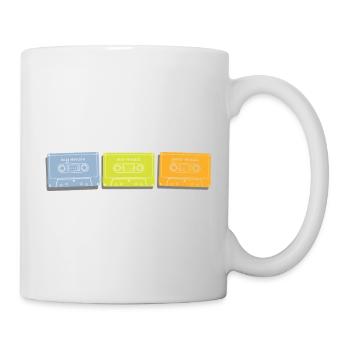 Musikkassetten Kassetten in Retro Pastellfarben - Tasse - Weiß - Rechts