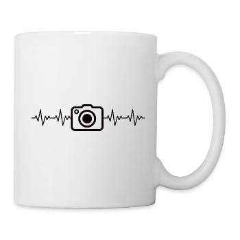 Camera Photo Camera Photo Photographer ECG Heartbeat - Mug - white - Right