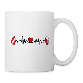 Upper Austria Flag Heartbeat - Mug - white - Right