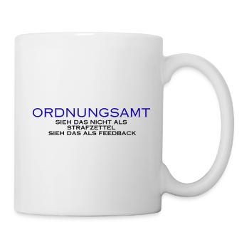 Bureau de l’ordre public Considérez ceci comme un retour d’information - Mug blanc - blanc - Droite