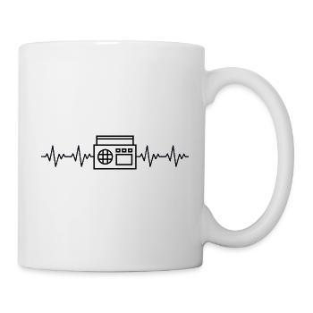 Ghetto blaster ECG heartbeat - Mug - white - Right