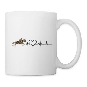 Pferd Herzschlag – Minimalistisches Reiten Motiv - Tasse - Weiß - Rechts