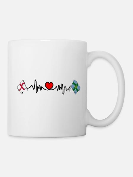 Derbyshire & England Heart - Tasse - Weiß