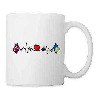 East Riding and UK Flag Heartbeat - Mug - white - Right