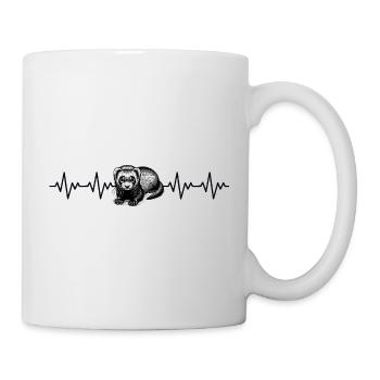 Pulsation cardiaque de l’ECG du furet - Mug blanc - blanc - Droite