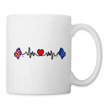 West Sussex flag + heartbeat & British flag - Mug - white - Right