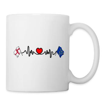 Drapeau du West Sussex + battement de cœur & drapeau anglais - Mug blanc - blanc - Droite
