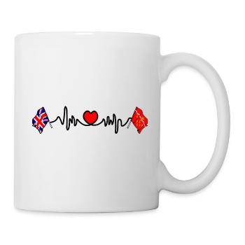 East Sussex flag + British flag with heartbeat - Mug - white - Right