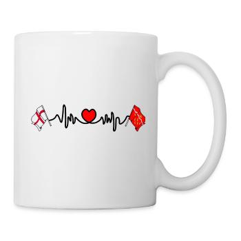 East Sussex flag + English flag with heartbeat - Mug - white - Right