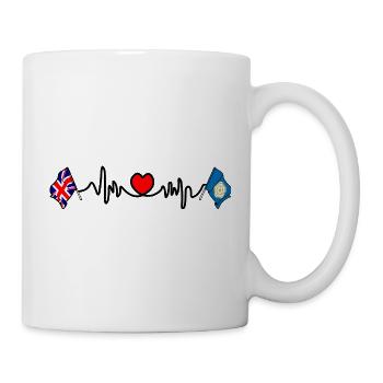 Yorkshire + Herzschlag + Flagge Großbritanniens - Tasse - Weiß - Rechts