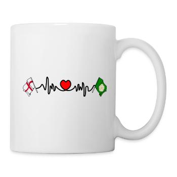 North Yorkshire+ England flag with heartbeat - Mug - white - Right