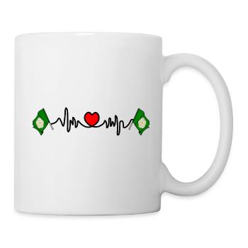 Drapeau du North Yorkshire avec battement de cœur et cœur - Mug blanc - blanc - Droite