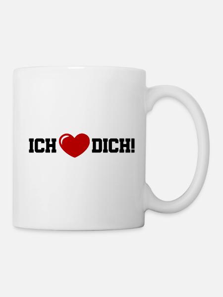 Ich Liebe Dich Herz - Tasse - Weiß