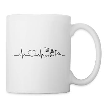 Ski lift Slope Ski Herz Puls - Mug - white - Right