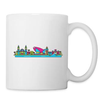 Las Palmas City Skyline Gran Canaria Line Art - Mug - white - Right