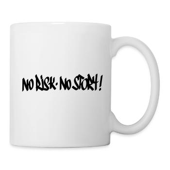 No Risk No Story Motto - Tasse - Weiß - Rechts