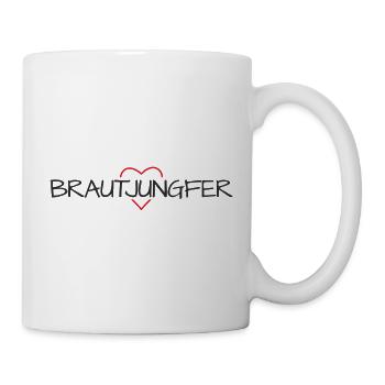 Brautjungfer Herz Junggesellinenabschied - Tasse - Weiß - Rechts