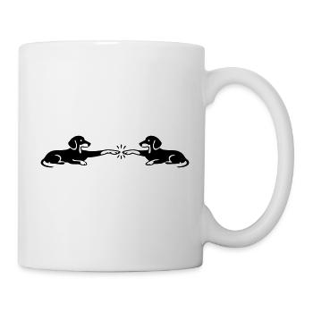 Les pattes de teckel touchent Michel-Ange - Mug blanc - blanc - Droite