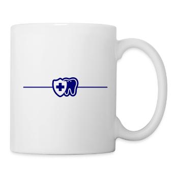 Zahn Schutzschild Linie Blau - Tasse - Weiß - Rechts