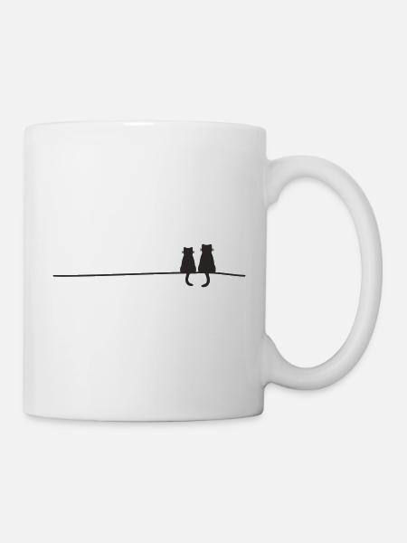 Katzensilhouetten - Tasse - Weiß