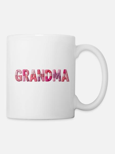 Großmutter Pink Plaid Buchstaben Patchwork - Tasse - Weiß