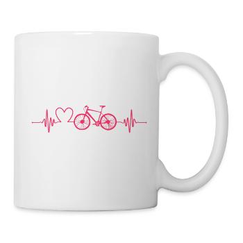 Battement de cœur Amour à vélo - Mug blanc - blanc - Droite