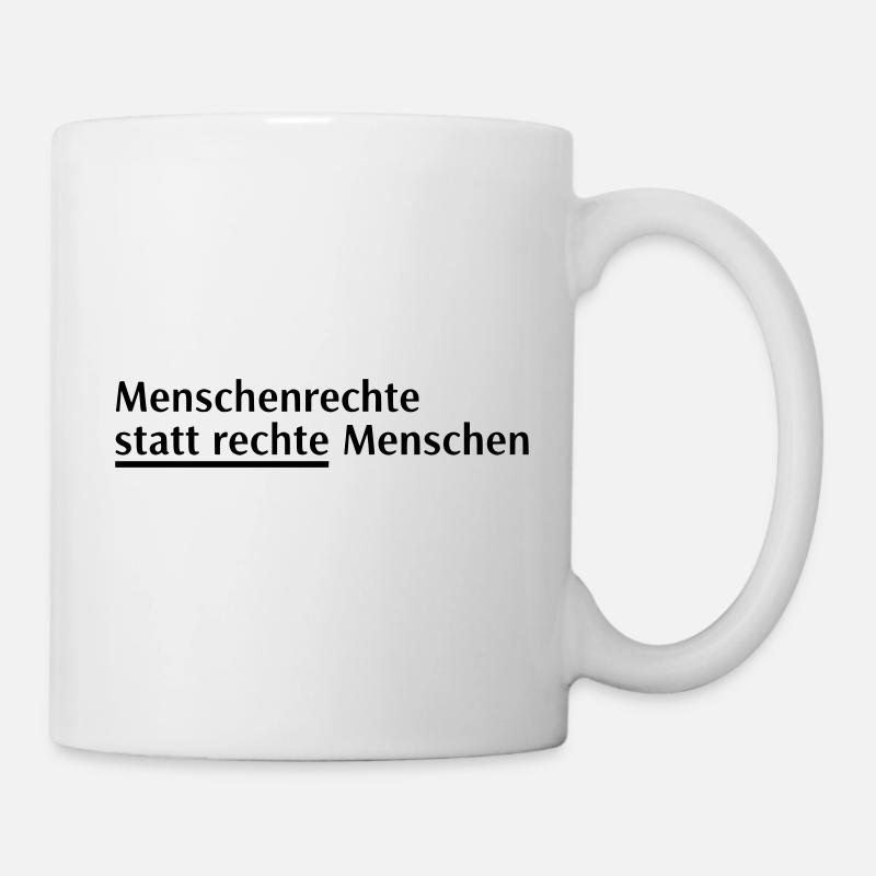 Menschenrechte Spruch Block - Tasse - Weiß
