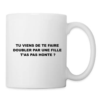 Autocollant Phrase Drôle - Mug blanc - blanc - Droite