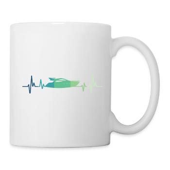 Motorboot Heartbeat Yachtkapitän - Tasse - Weiß - Rechts
