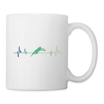 Gardien de but de football battements de cœur   - Mug blanc - blanc - Droite