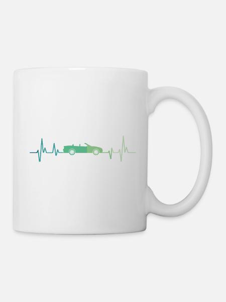 Cabriolet-Auto-T-Shirt - Tasse - Weiß