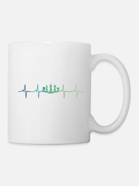 Juegos de ajedrez Heartbeat de ajedrez - Taza - blanco