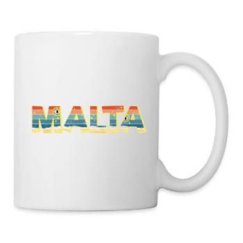 Souvenir vintage rétro de vacances sur la plage de Malta Island - Mug blanc - blanc - Droite