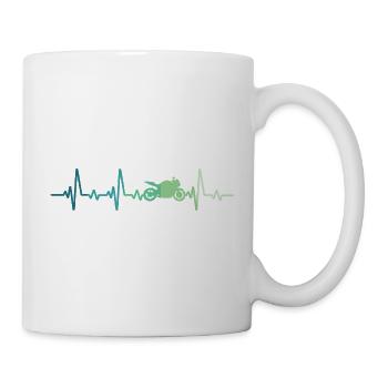 motorcycle biker heartbeat motorcycle - Mug - white - Right