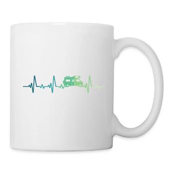 Campervan Heartbeat Camping T-Shirt - Mug - white - Right