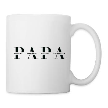 Horizontales PAPA Design in Schwarz für helle Mode - Tasse - Weiß - Rechts