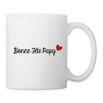 PAPY. PAPA. FÊTE DES PÈRES. BONNE FÊTE PAPY. - Mug blanc - blanc - Droite