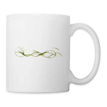 Elegantes Gräser Ornament Natur Design - Tasse - Weiß - Rechts