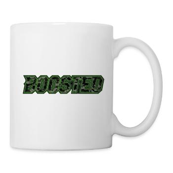 Boosted Neon-Camo Schriftzug Auto Szene Tuning - Tasse - Weiß - Rechts