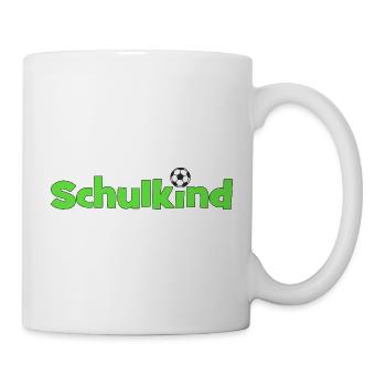 Schulkind mit Fußballball - Tasse - Weiß - Rechts