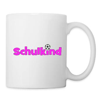 Schulkind Fußball Pink Einschulung 2026 - Tasse - Weiß - Rechts