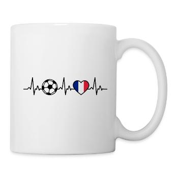 Frankreich Fußball Herzschlag Frankreich - Tasse - Weiß - Rechts