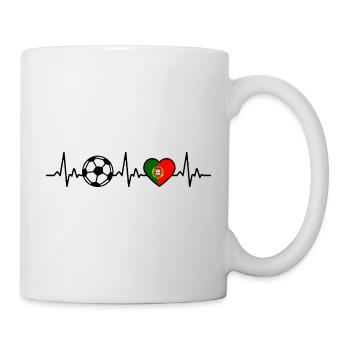 Portugal Fußball Herzschlag Flagge Portugiesisch - Tasse - Weiß - Rechts