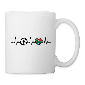 Südafrika Fußball Herzschlag Südafrika Flagge - Tasse - Weiß - Rechts