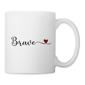 Mutiges Herz - Tasse - Weiß - Rechts