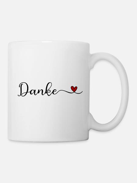 Danke mit Herz - Tasse - Weiß
